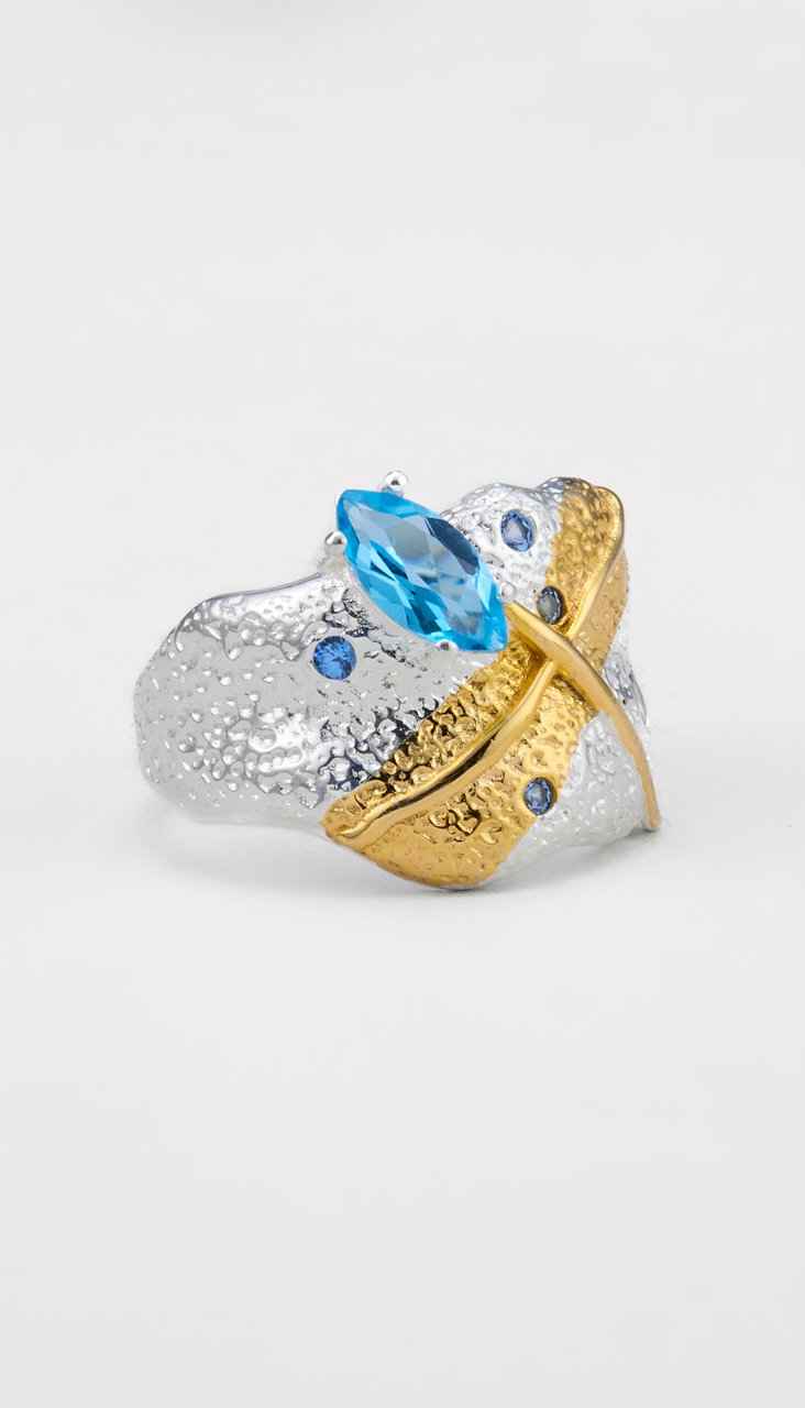 White Rivulet Stone Caress Ring