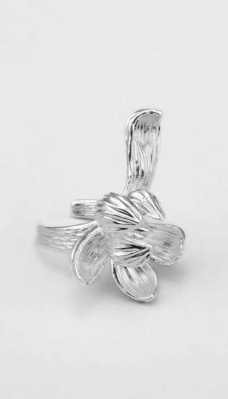 White Magnolia Bloom Single Ear Cuff