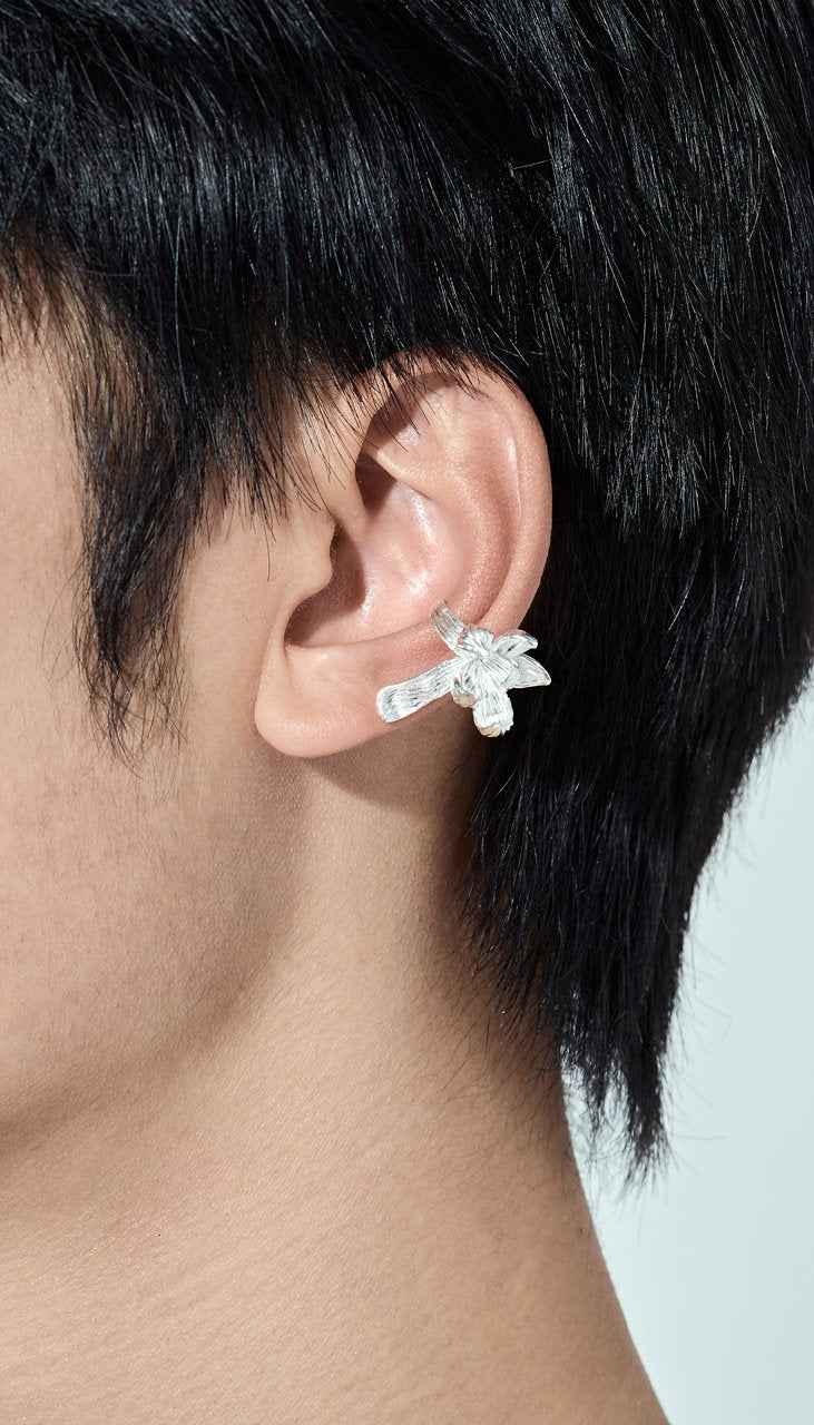 White Magnolia Bloom Single Ear Cuff c0b147-68.myshopify.com