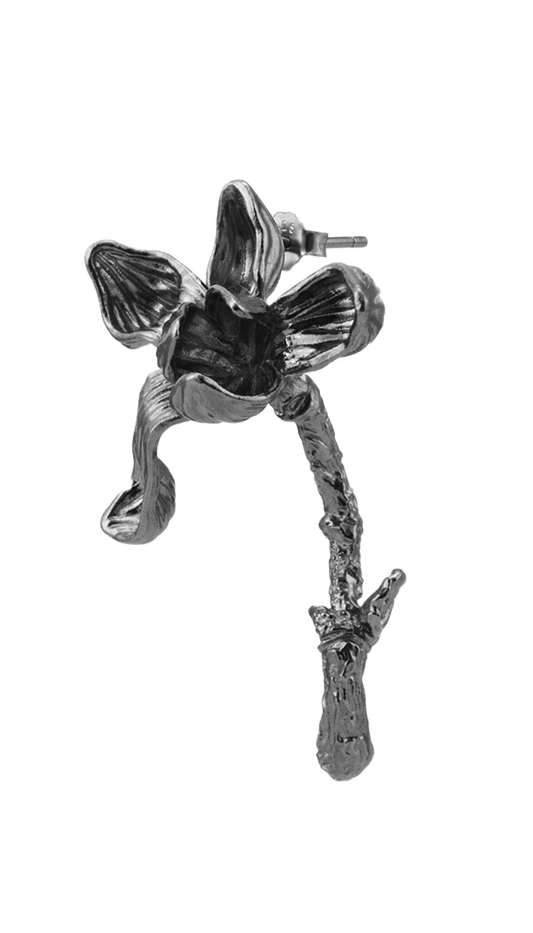 Black Magnolia Bloom Single Stud - RQ Cactus